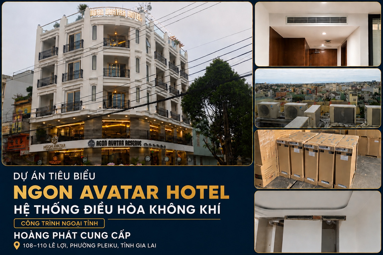 Công trình hệ thống điều hòa khách sạn do Hoàng Phát cung cấp